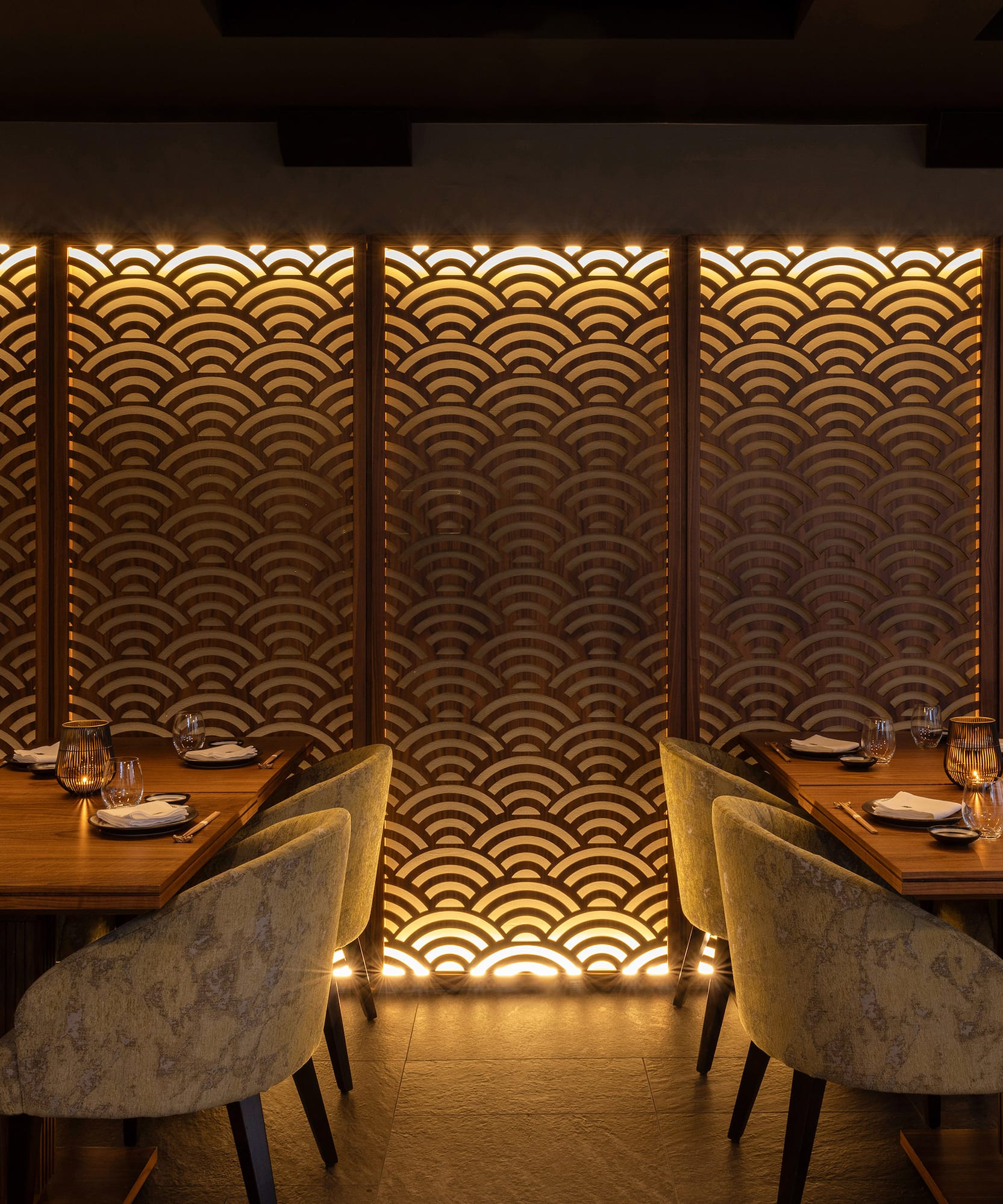 a room with tables and chairs