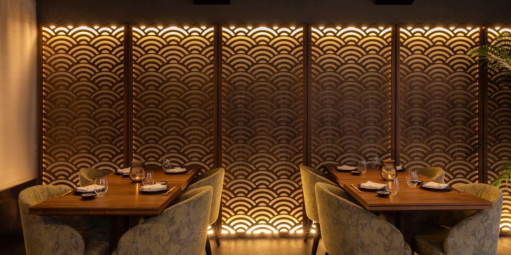 a room with tables and chairs