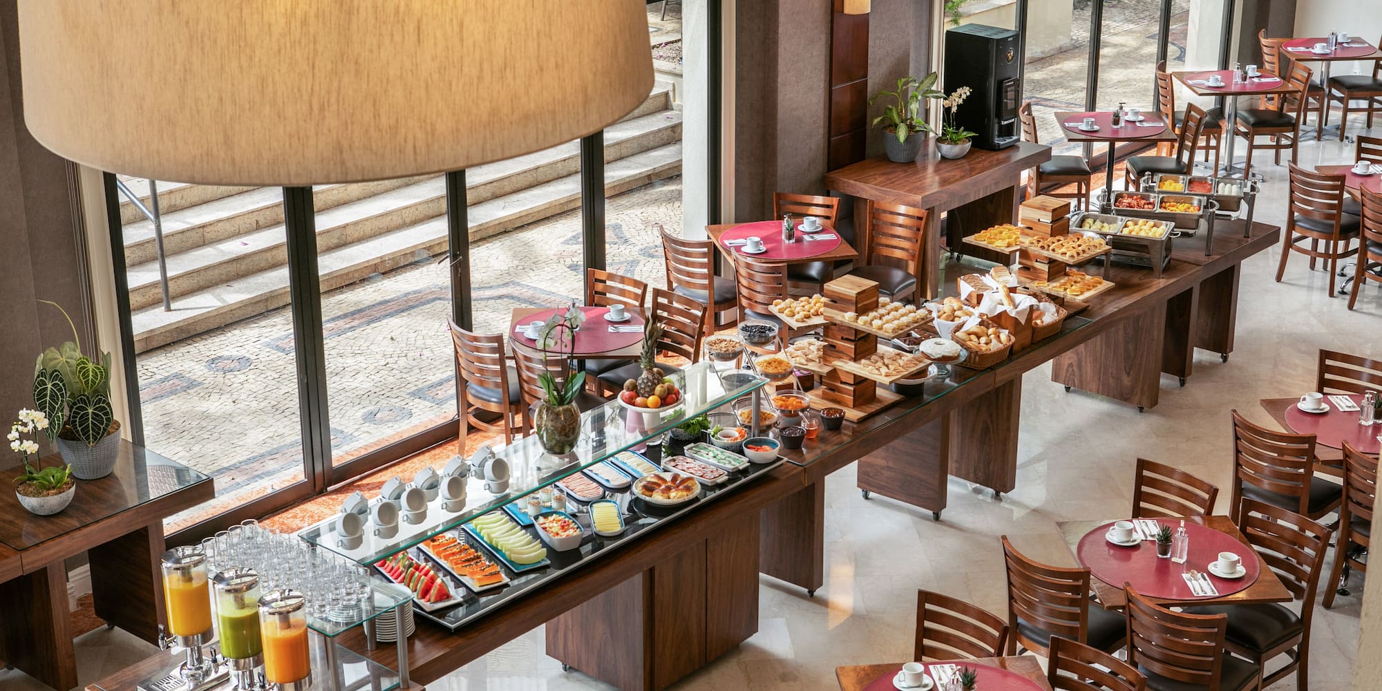 a large table with food on it