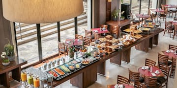 a large table with food on it