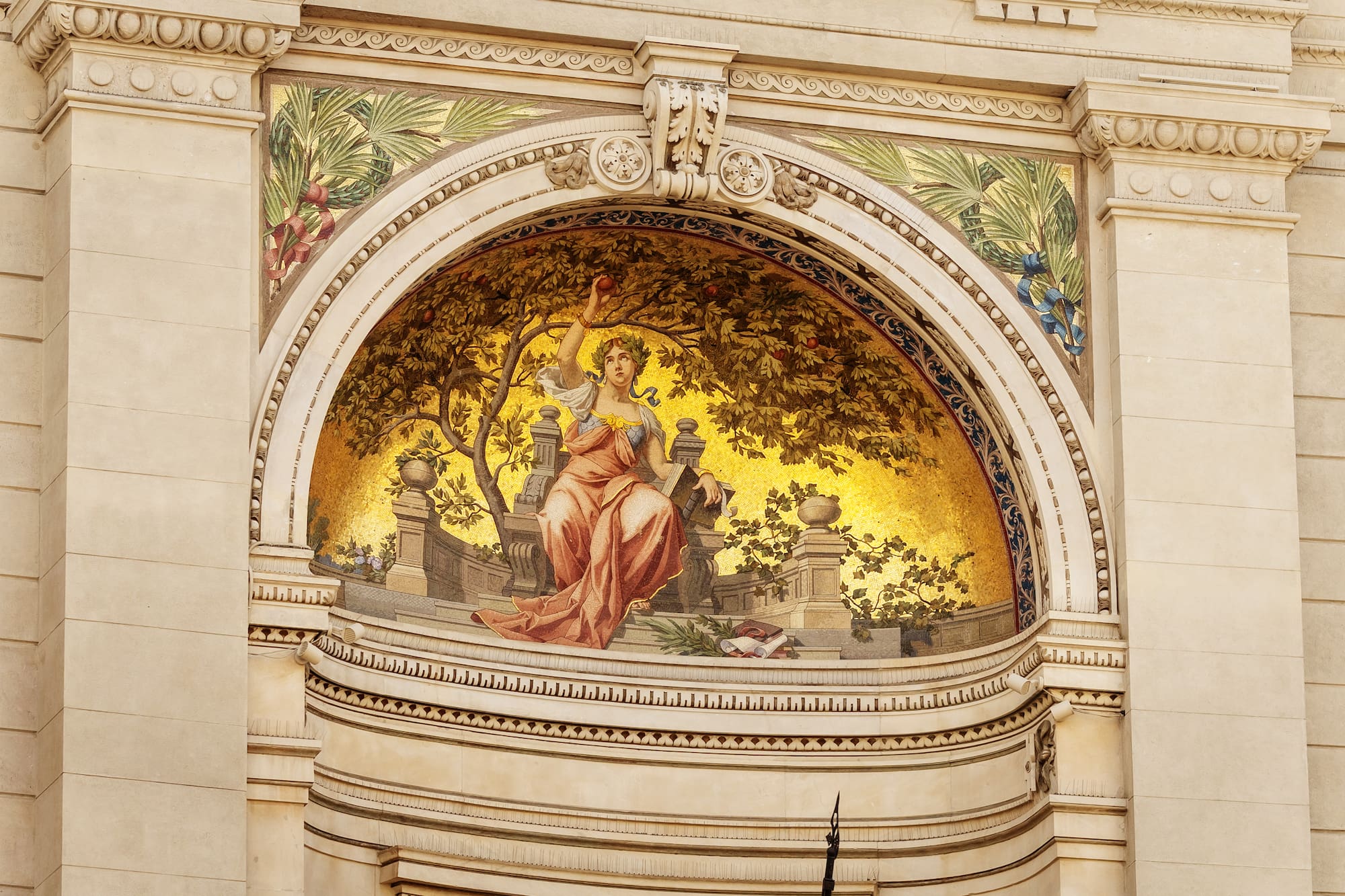 a mosaic on a building