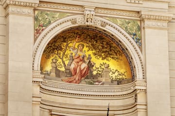 a mosaic on a building