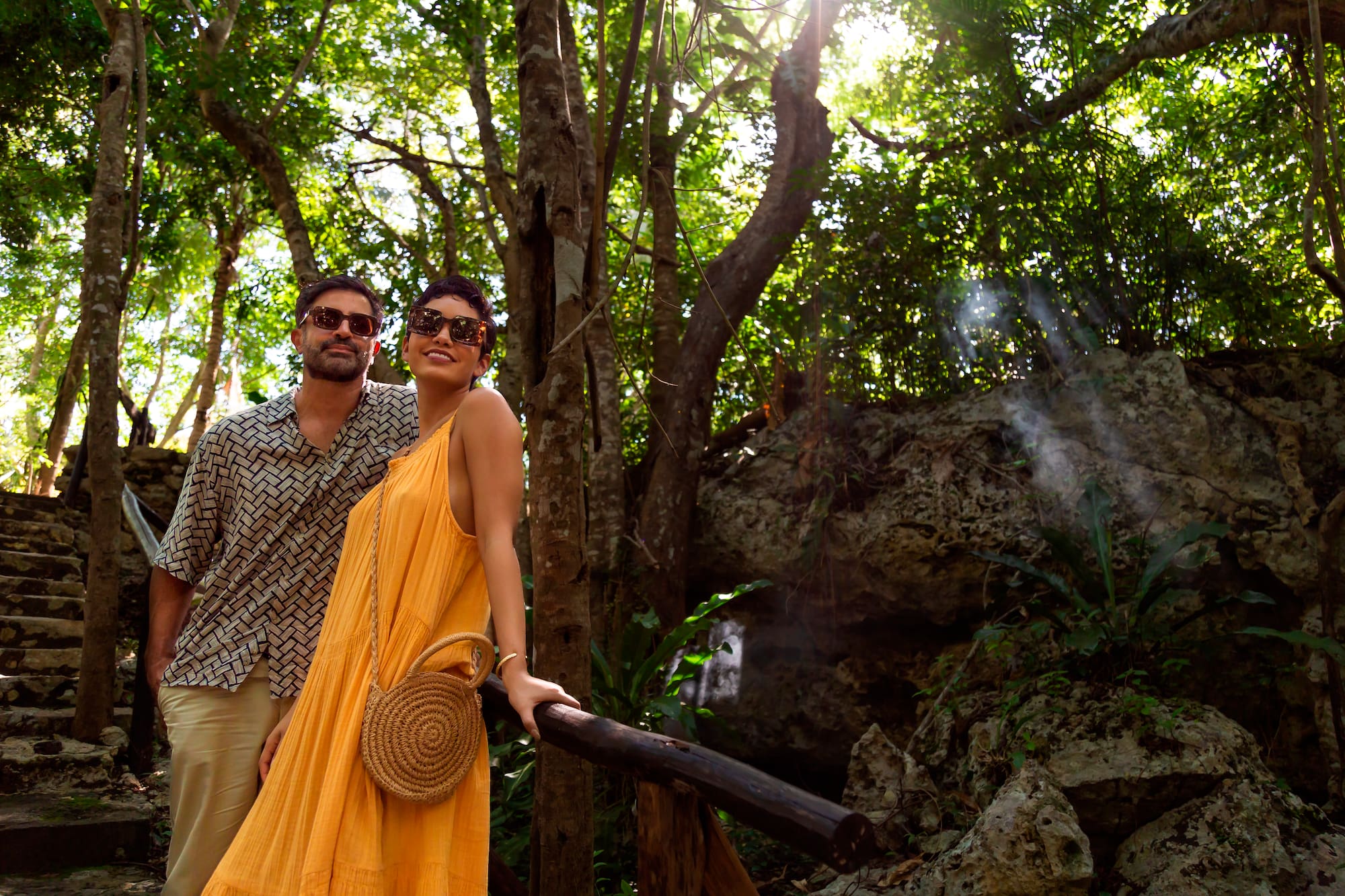 a man and woman posing for a picture