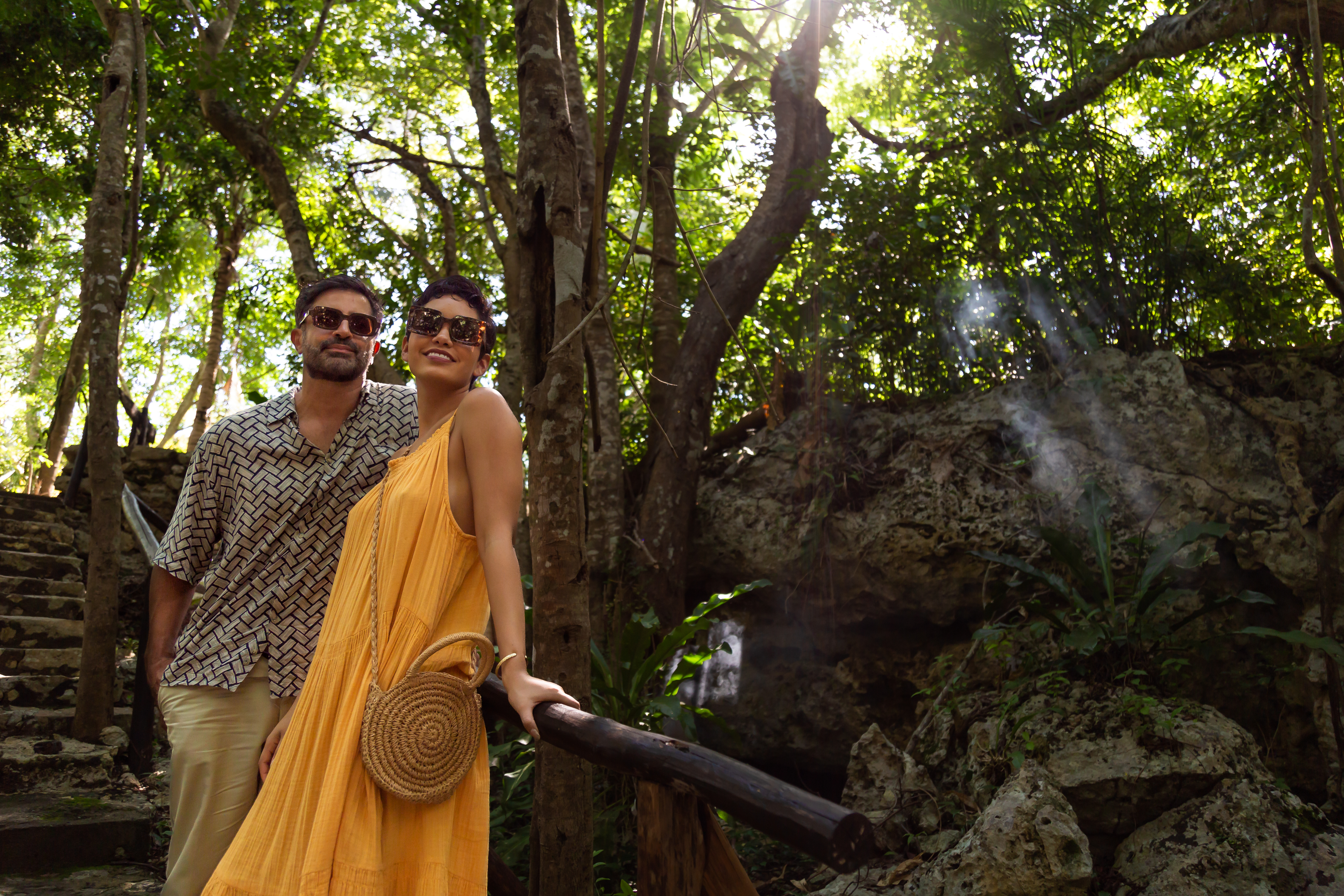 a man and woman posing for a picture