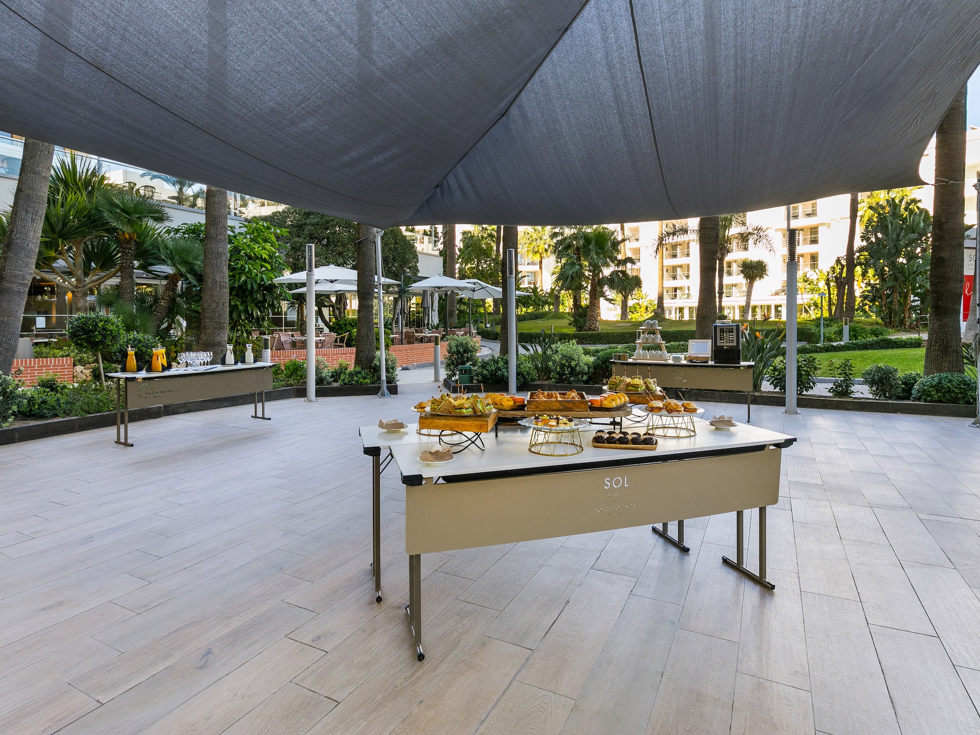 a table with food on it