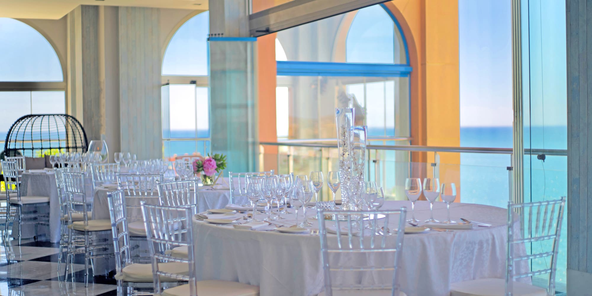 a table set for a wedding reception