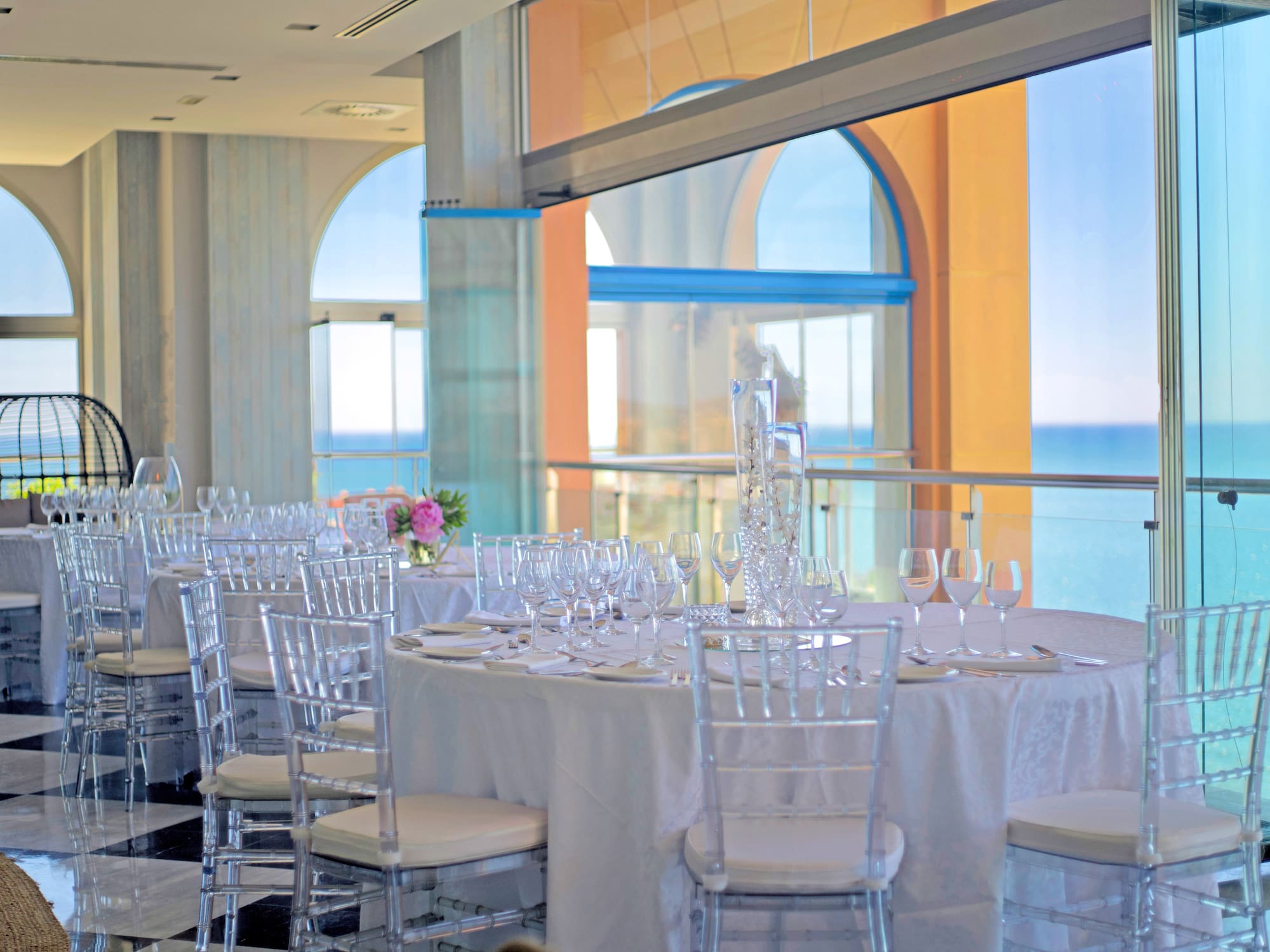 a table set for a wedding reception