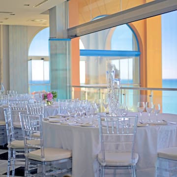 a table set for a wedding reception