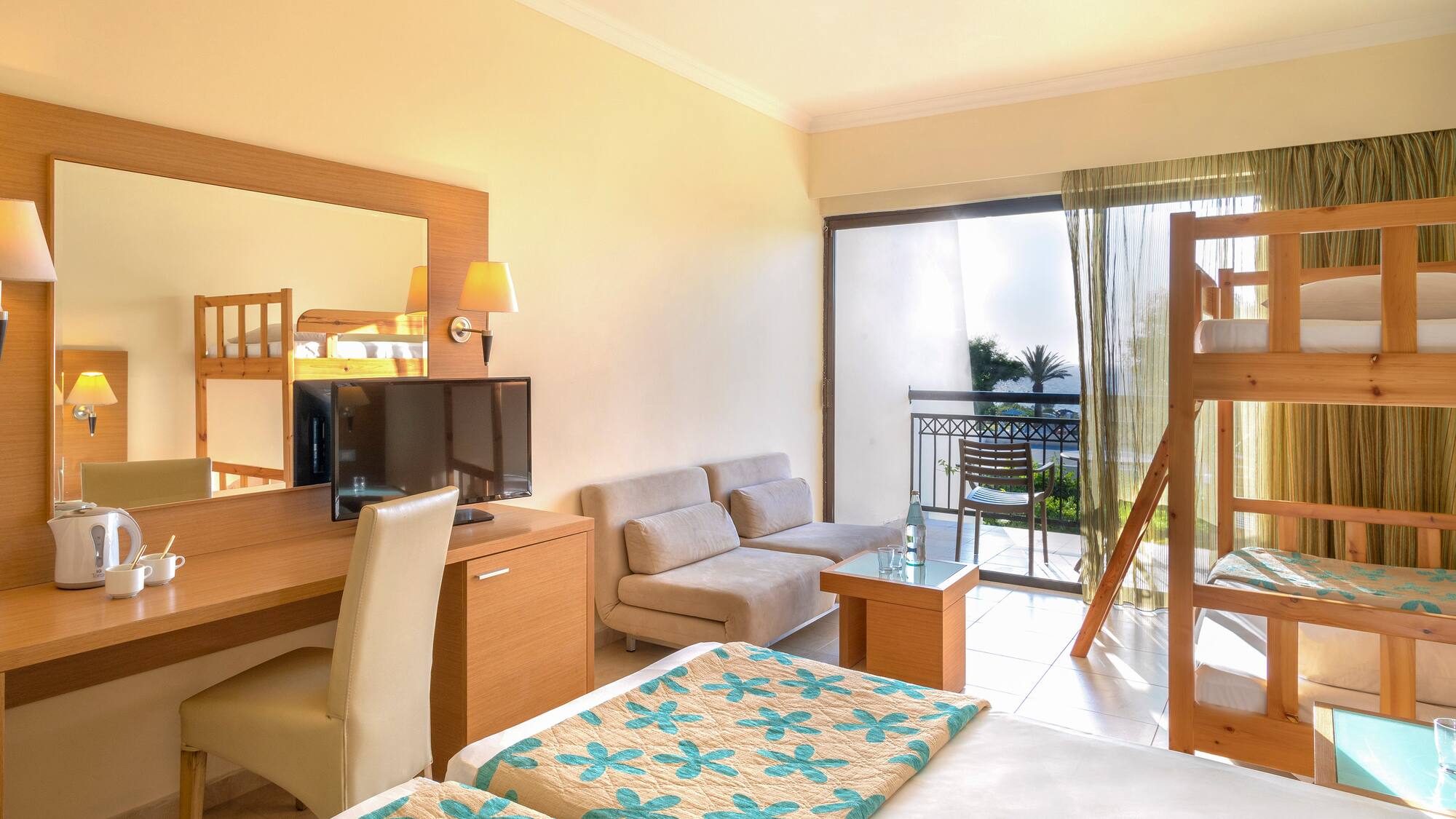 a room with a bed and a couch