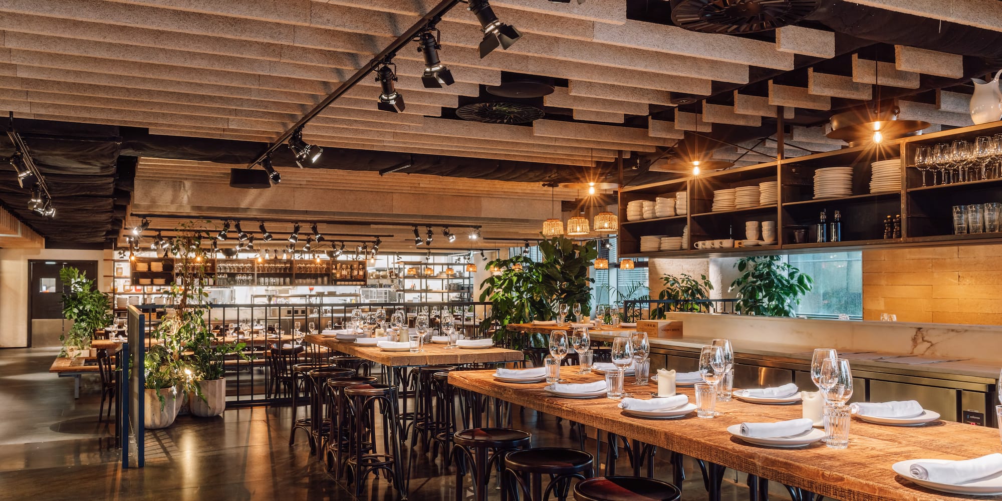 a restaurant with tables and chairs