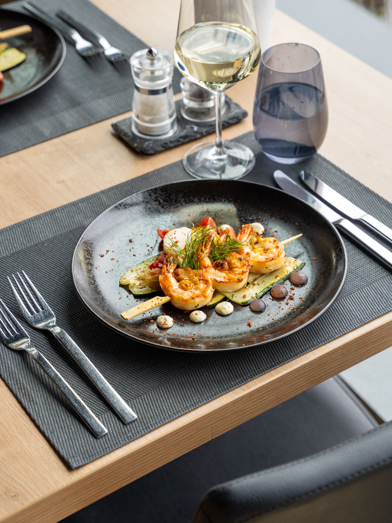 a plate of food on a table