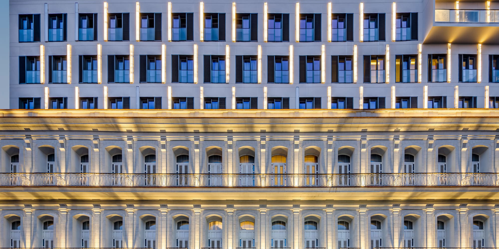 a building with many windows
