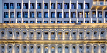 a building with many windows