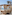 Wooden beach cabanas with cream curtains on white sand, blue ocean.