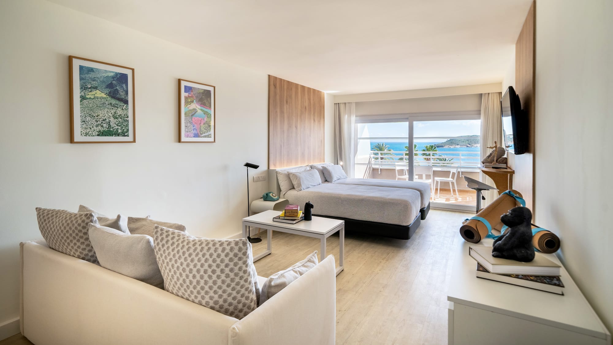 a room with a bed and a couch