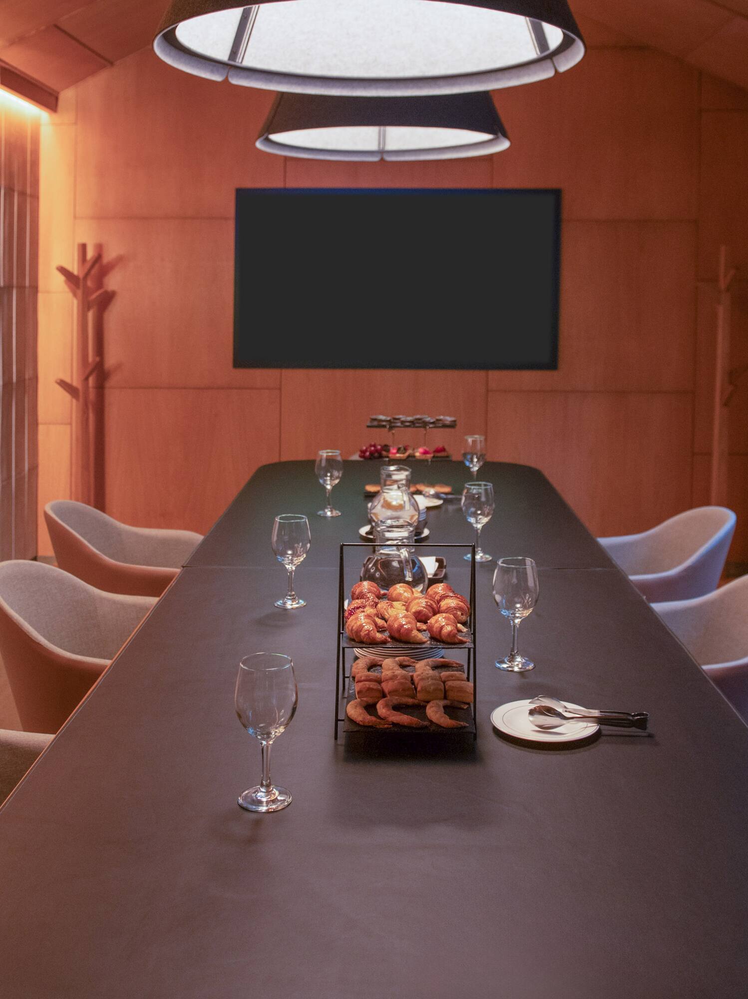 a table with food on it