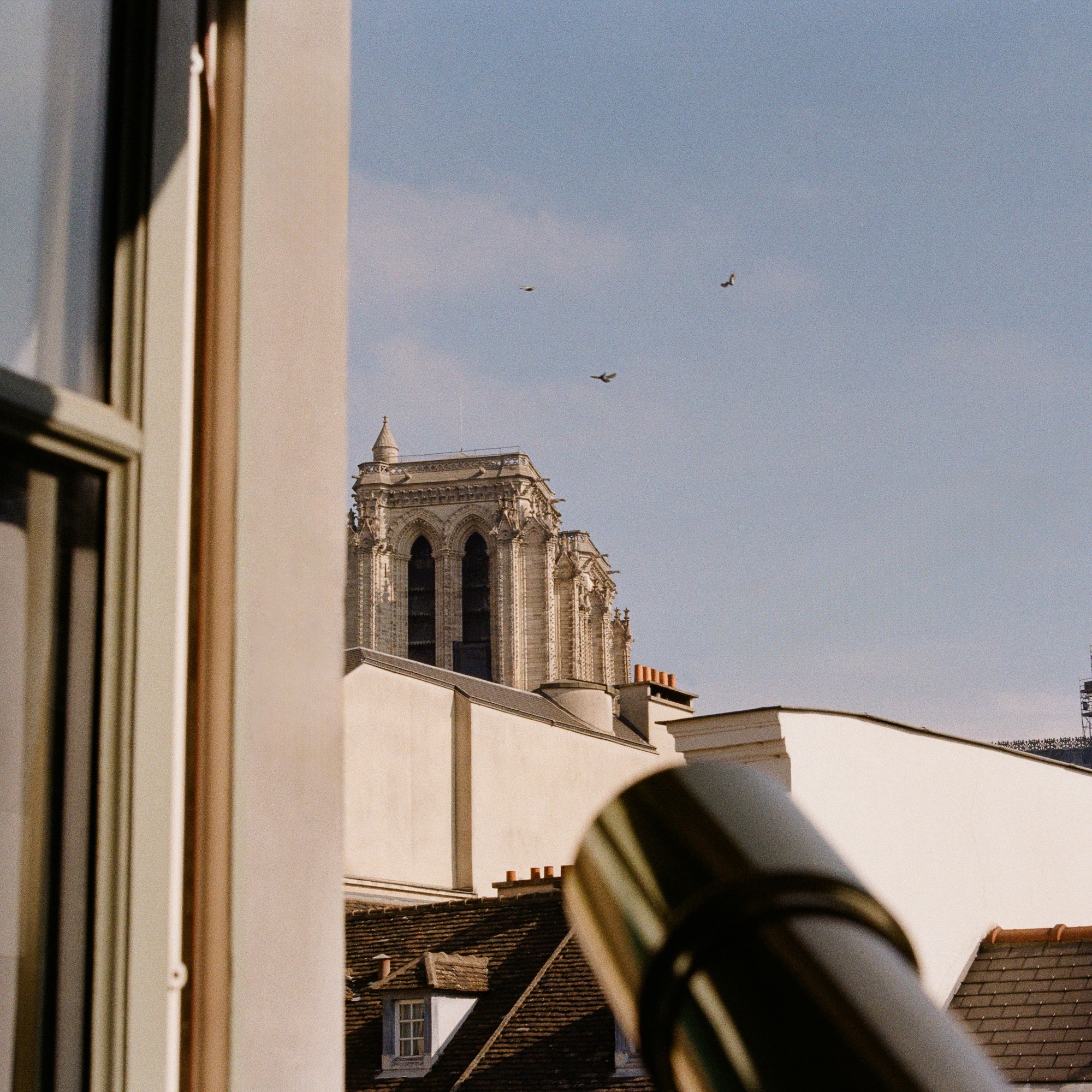 a view through a window of a building