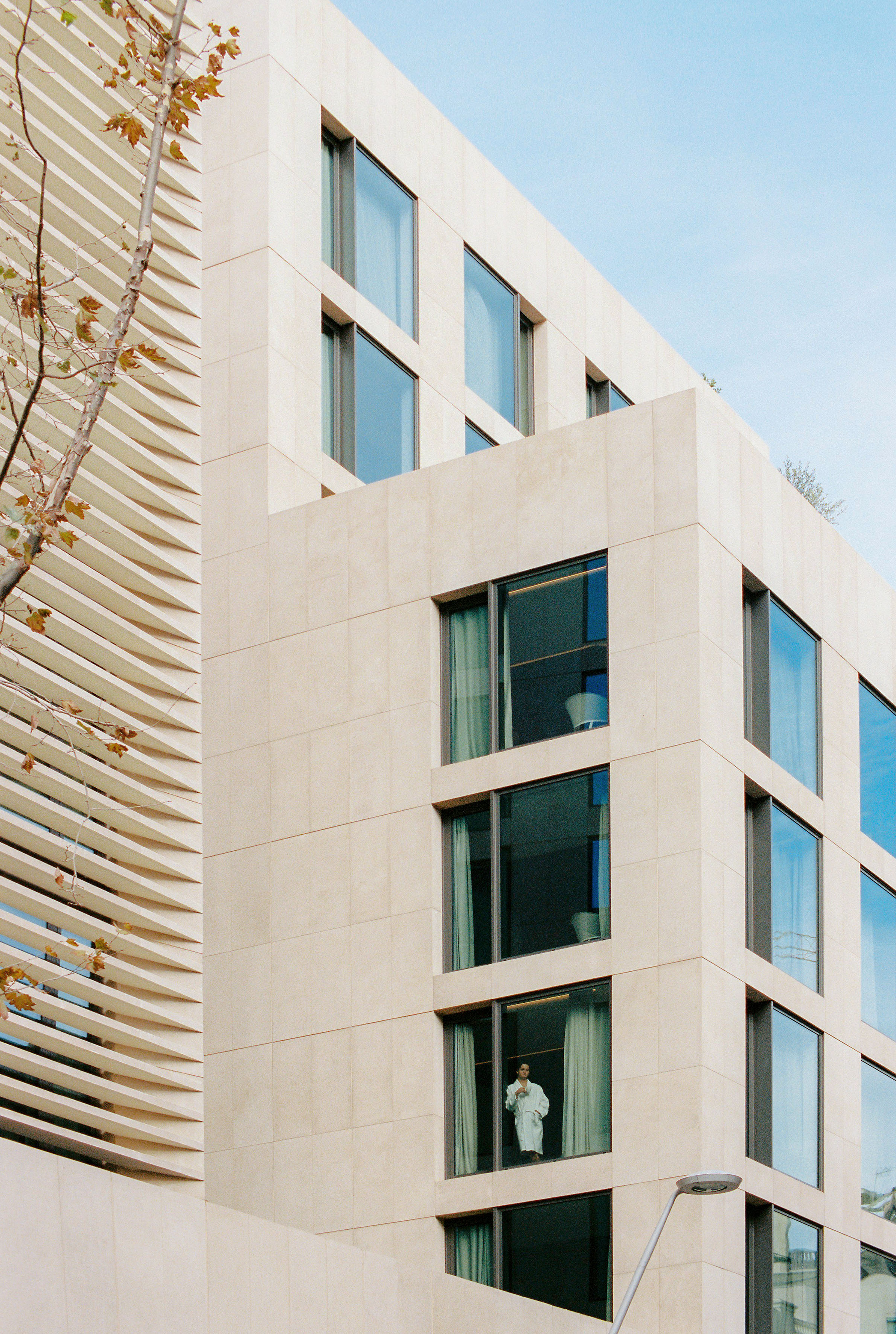 a person standing in a window