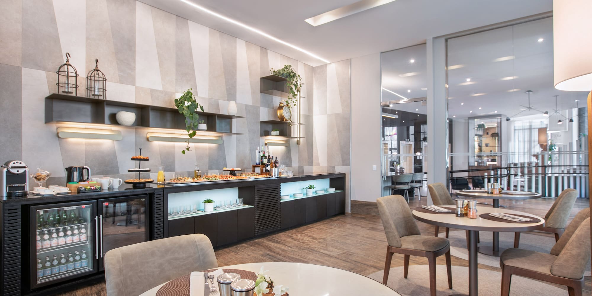 a table with different food items on it