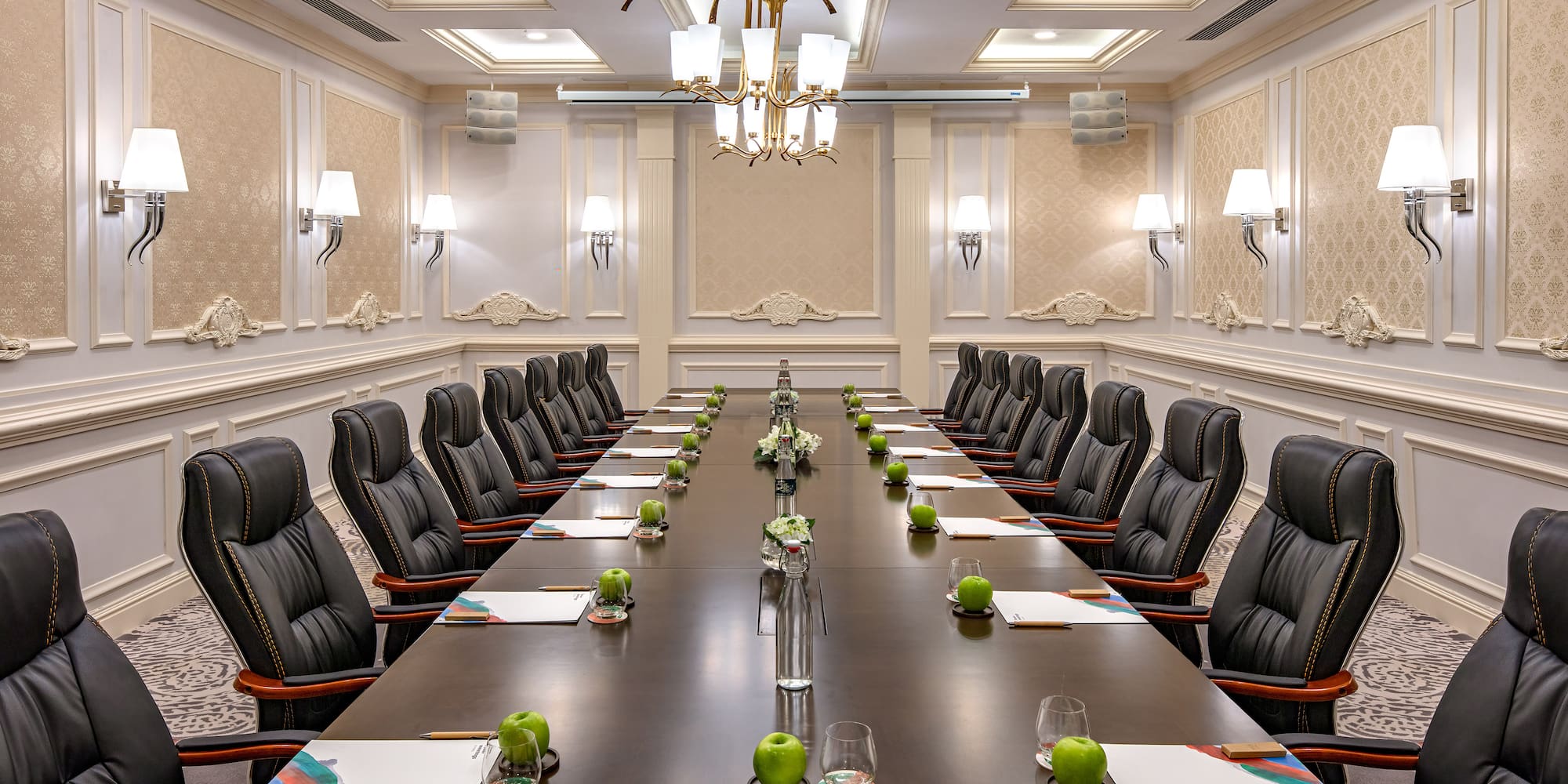 a conference room with chairs and a table