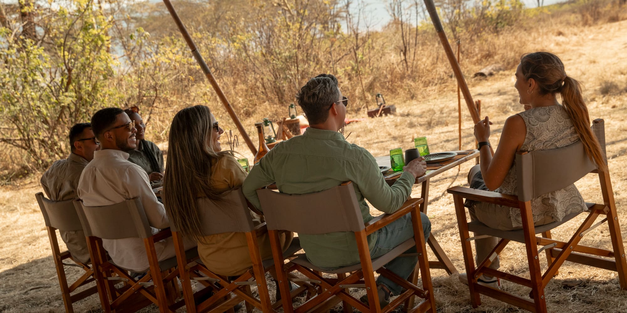 a group of people sitting at a table