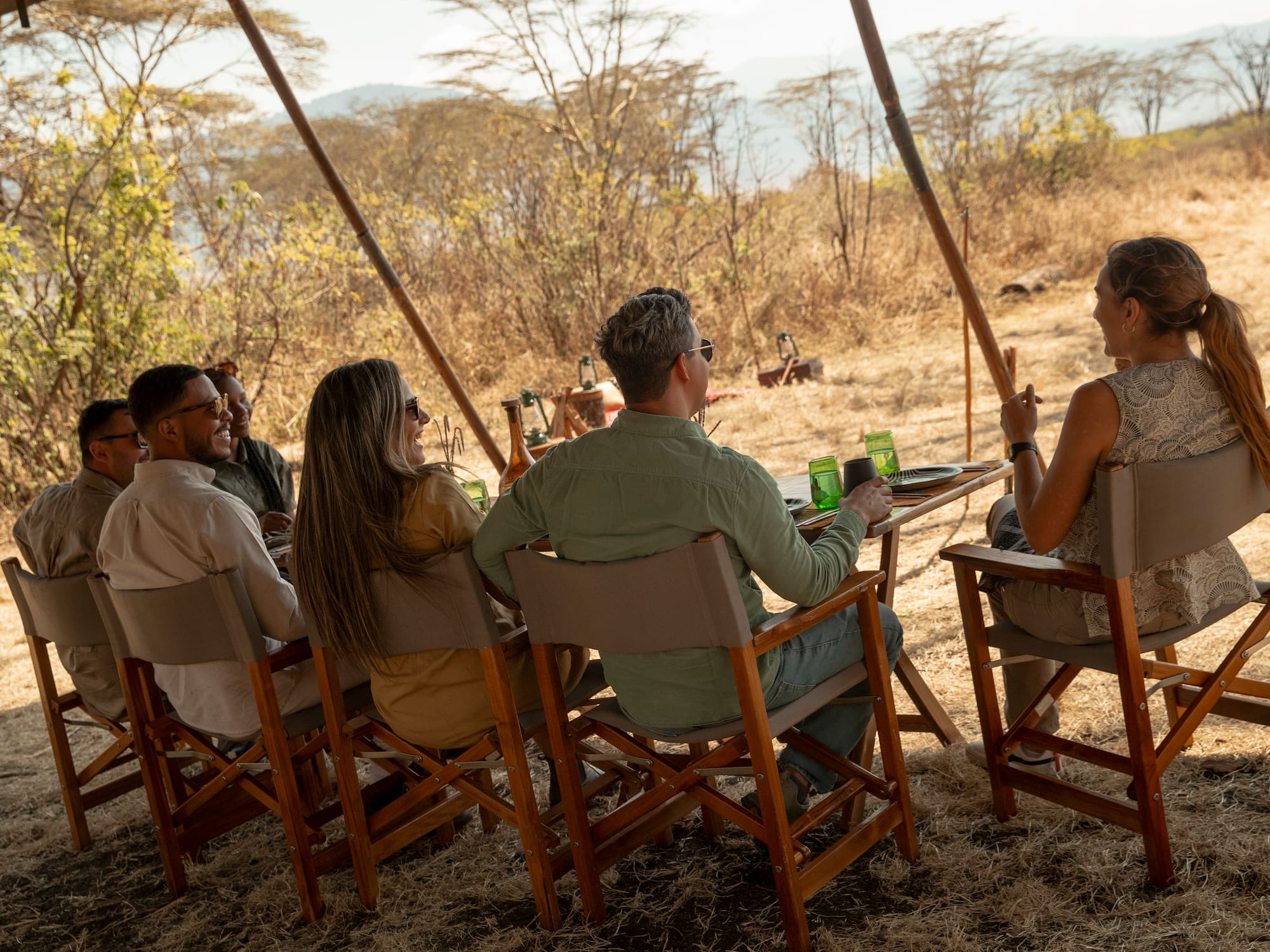 a group of people sitting at a table