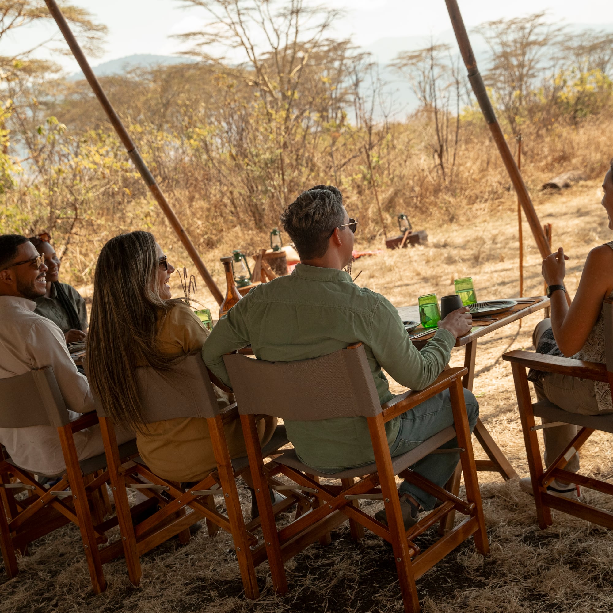 a group of people sitting at a table