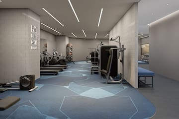 a gym with exercise equipment