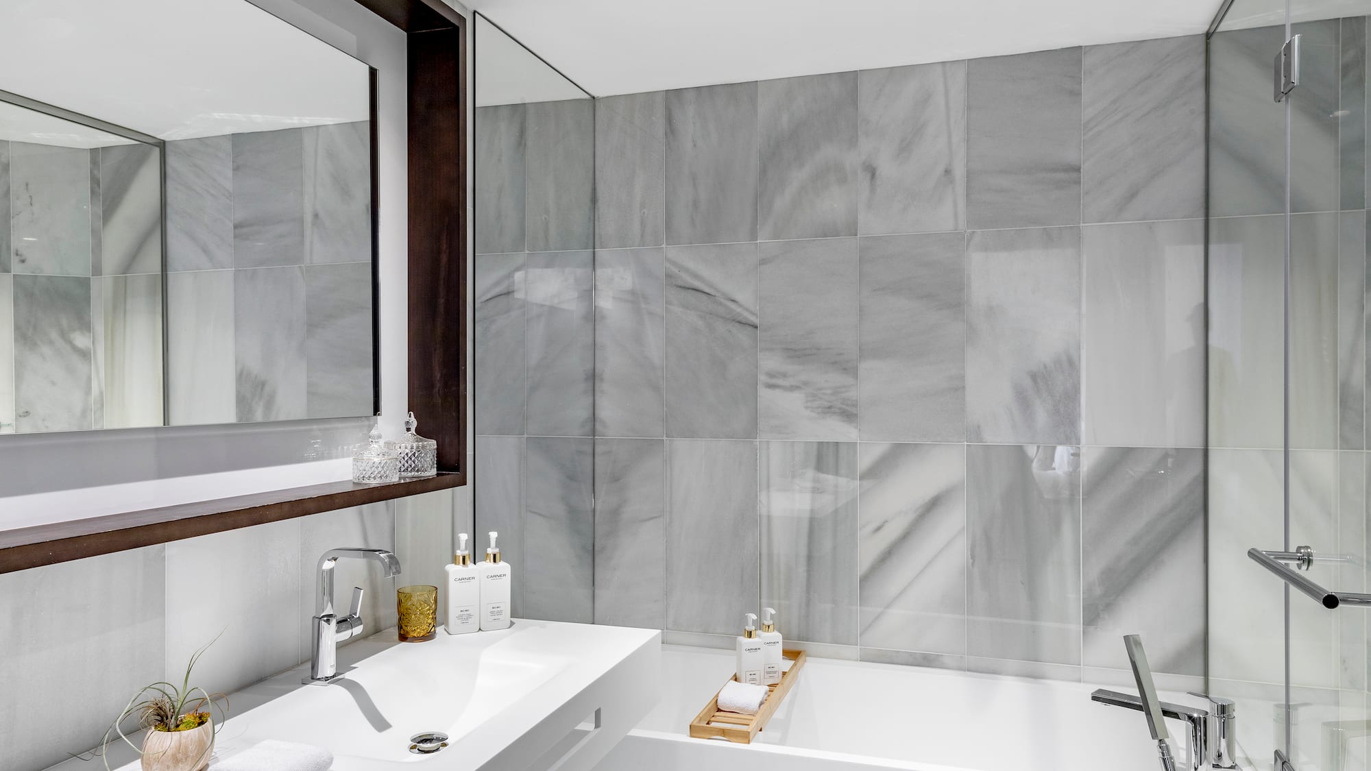 a bathroom with a sink and a bathtub