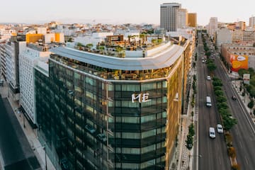 a high angle view of a city