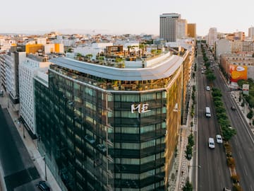 a high angle view of a city