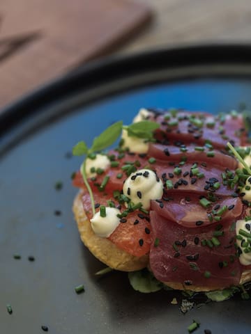 a plate of food on a table