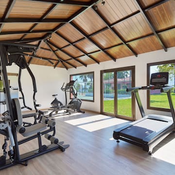 a gym with exercise equipment
