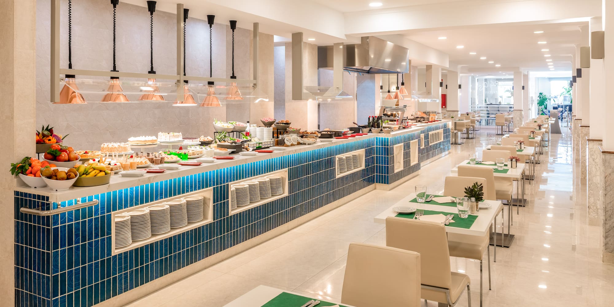 a restaurant with tables and chairs