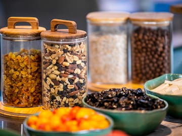 a group of jars of food