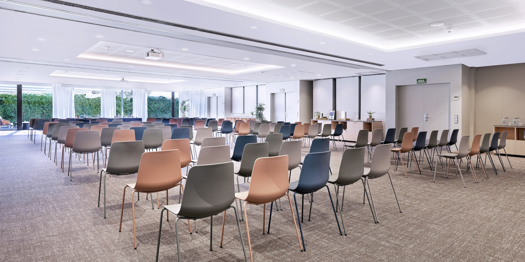 a room with many chairs