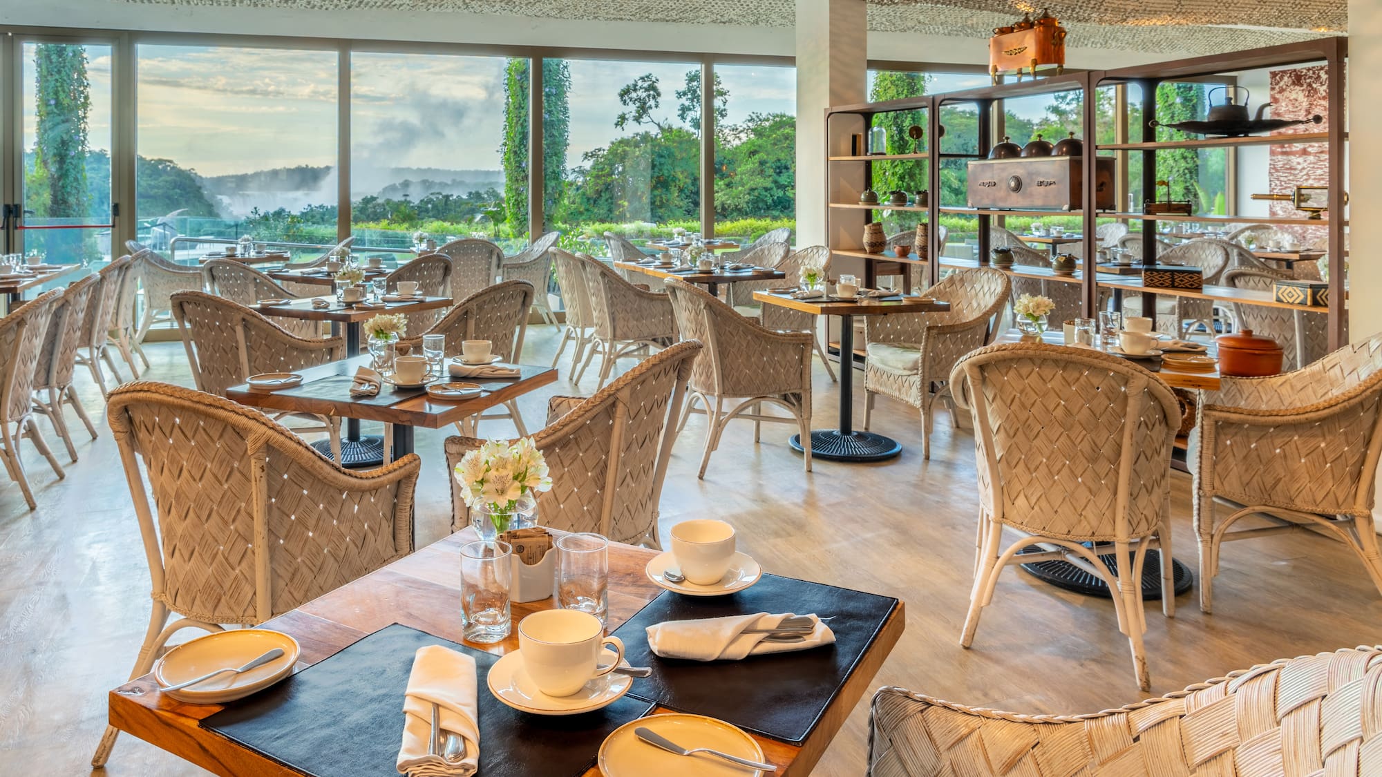 a restaurant with tables and chairs