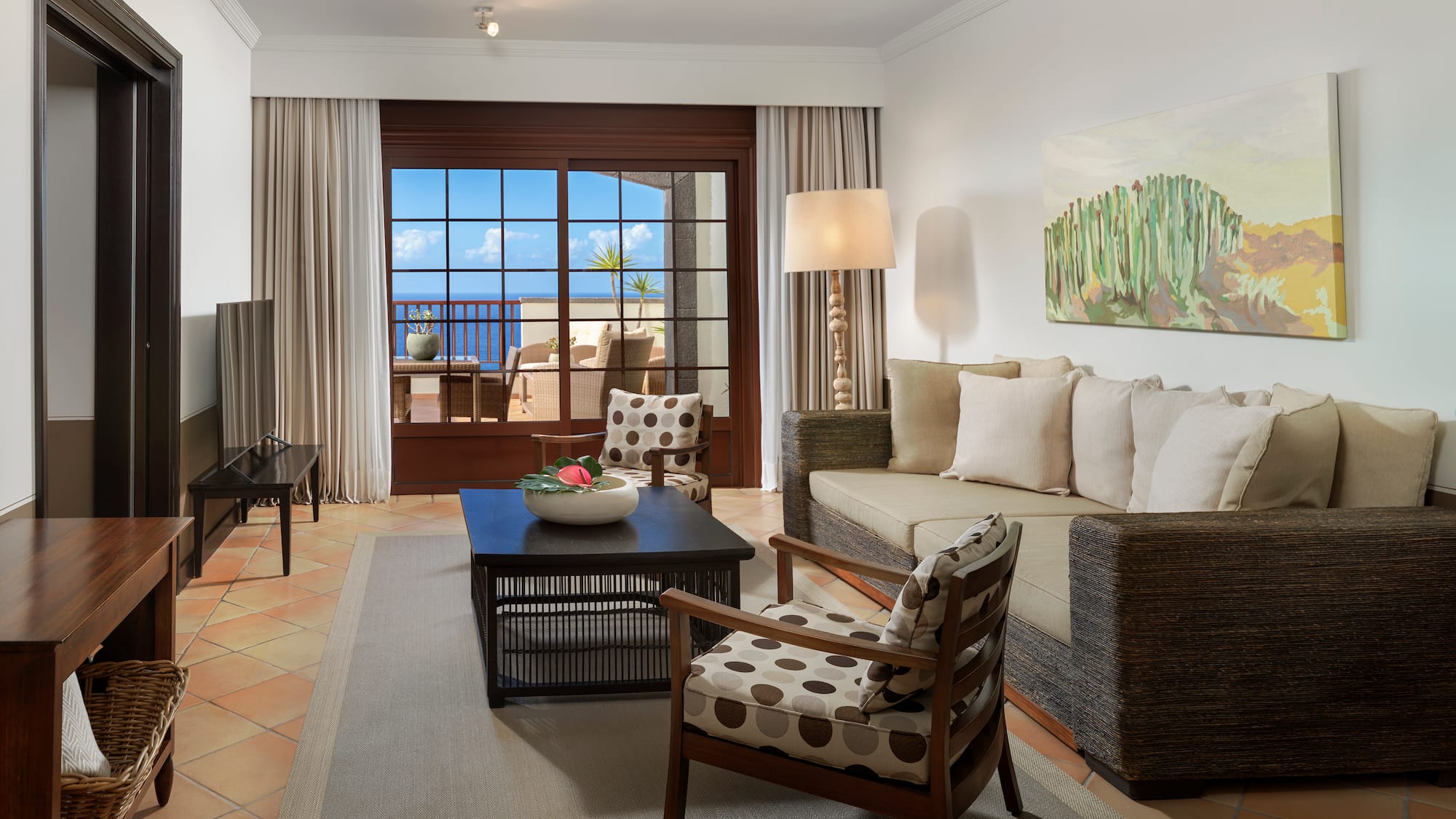 a living room with a couch and a coffee table