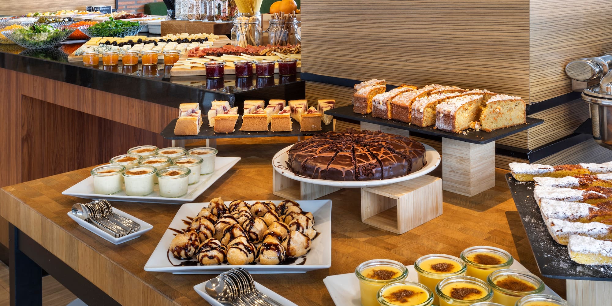 a table with food on it