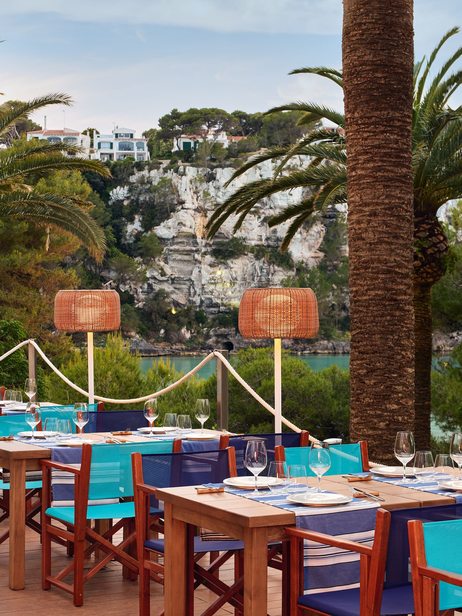 a table set up for a dinner