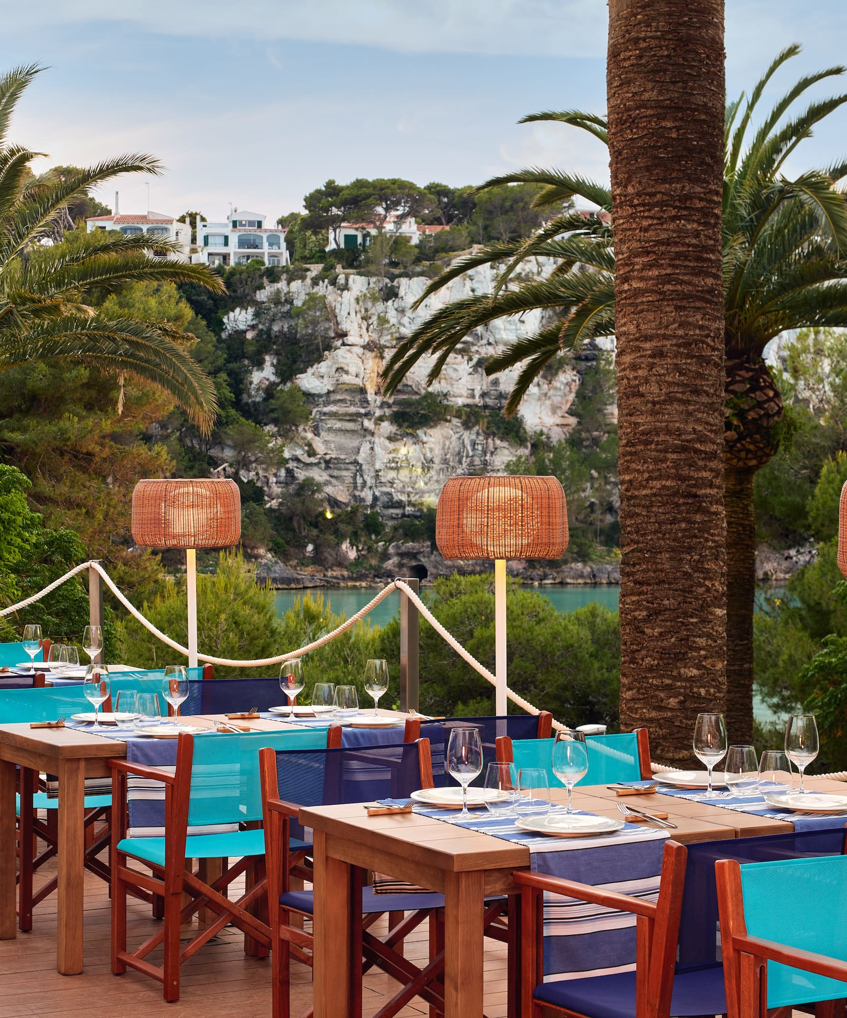 a table set up for a dinner
