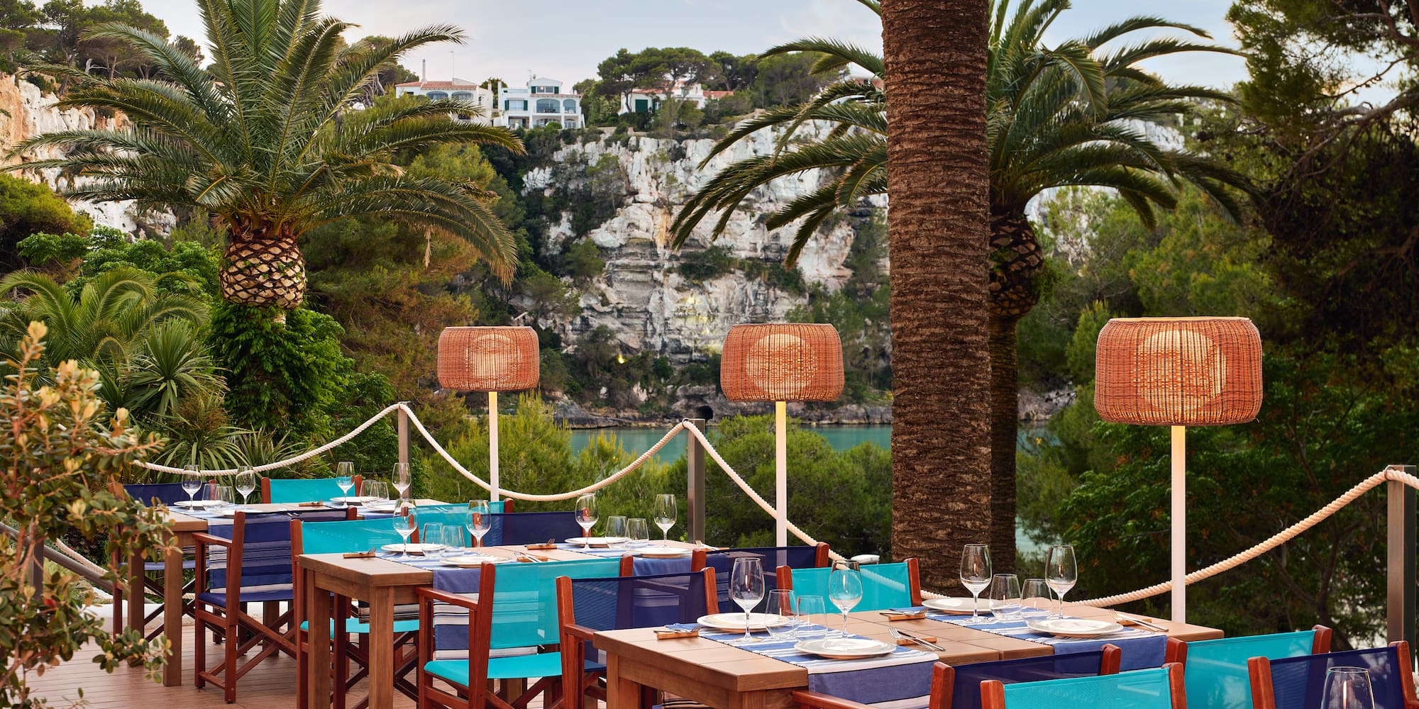 a table set up for a dinner