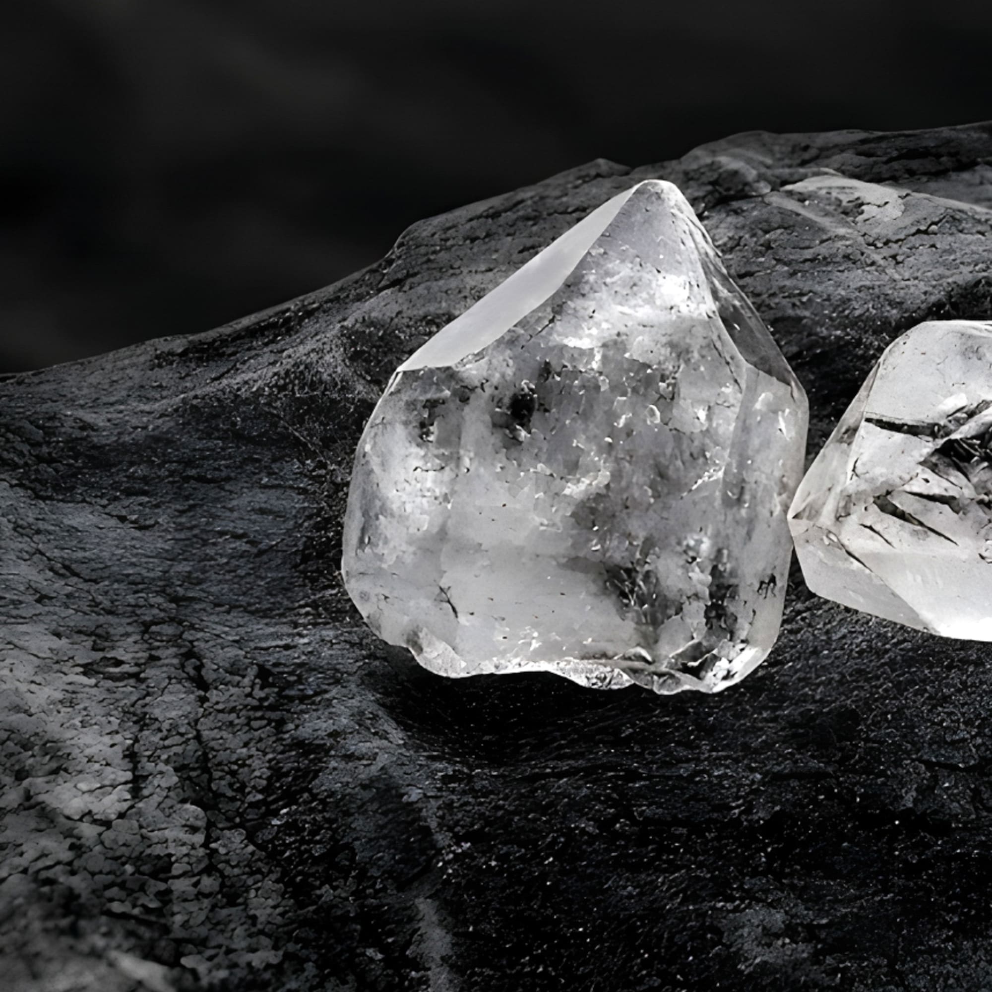 a close up of two rocks