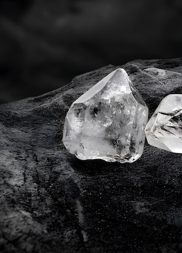 a close up of two rocks