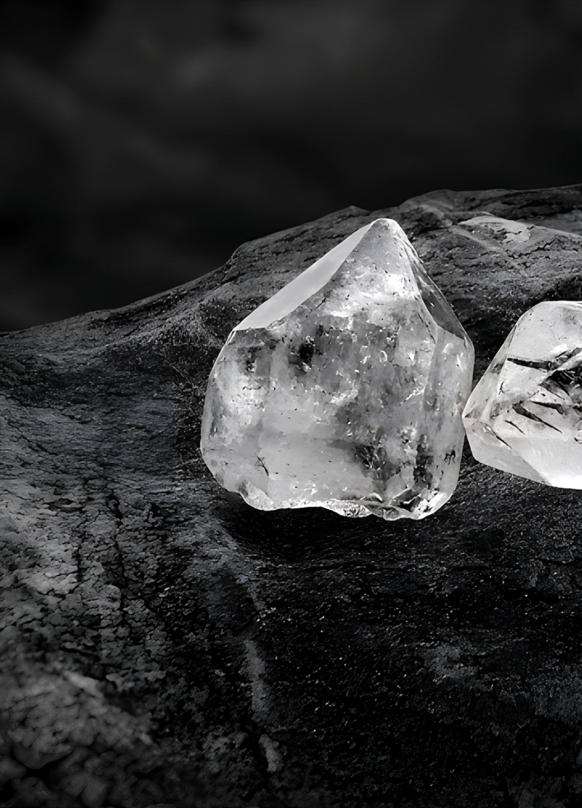 a close up of two rocks