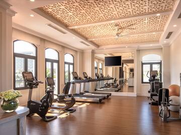 a room with exercise equipment