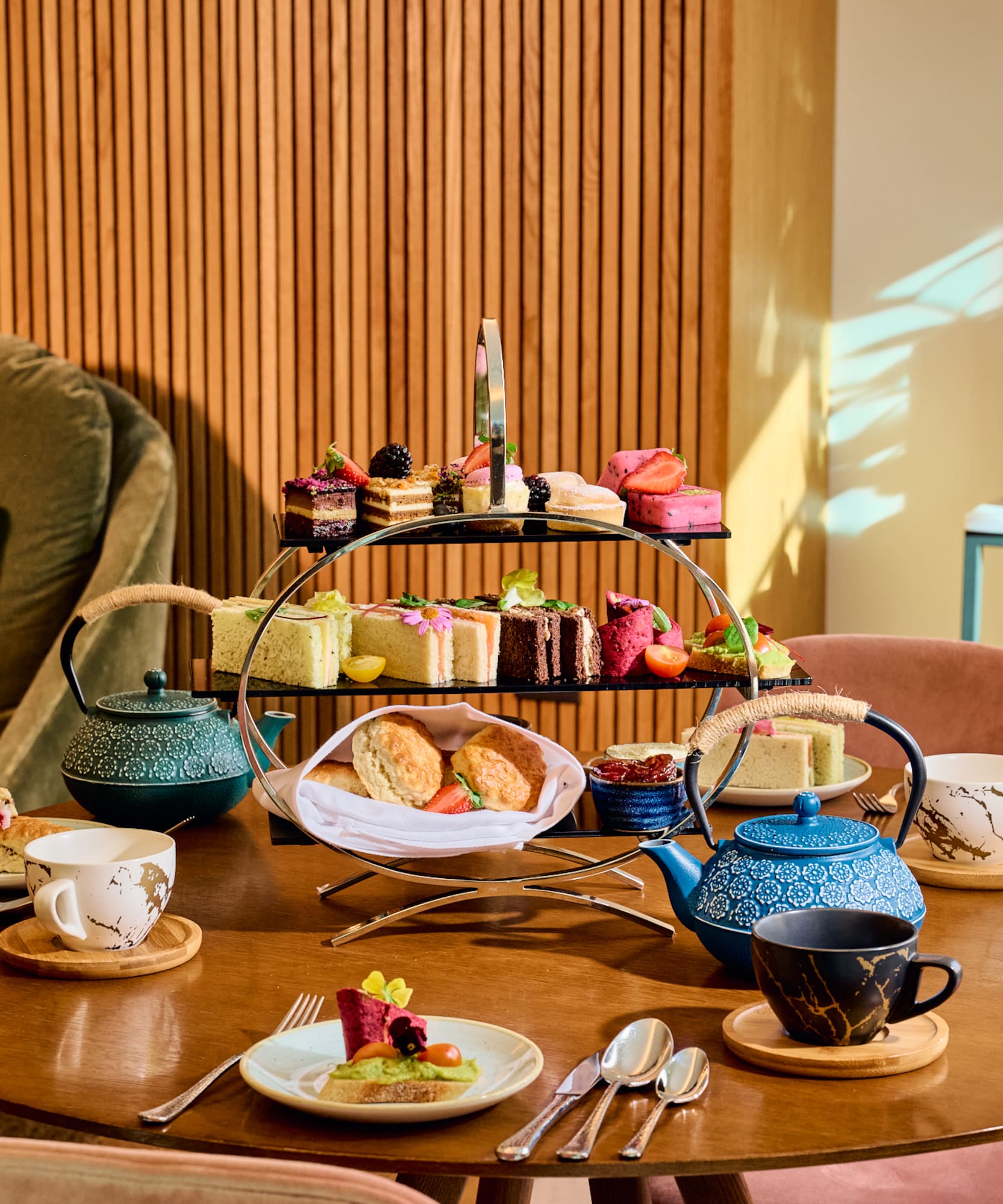 a table with food on it