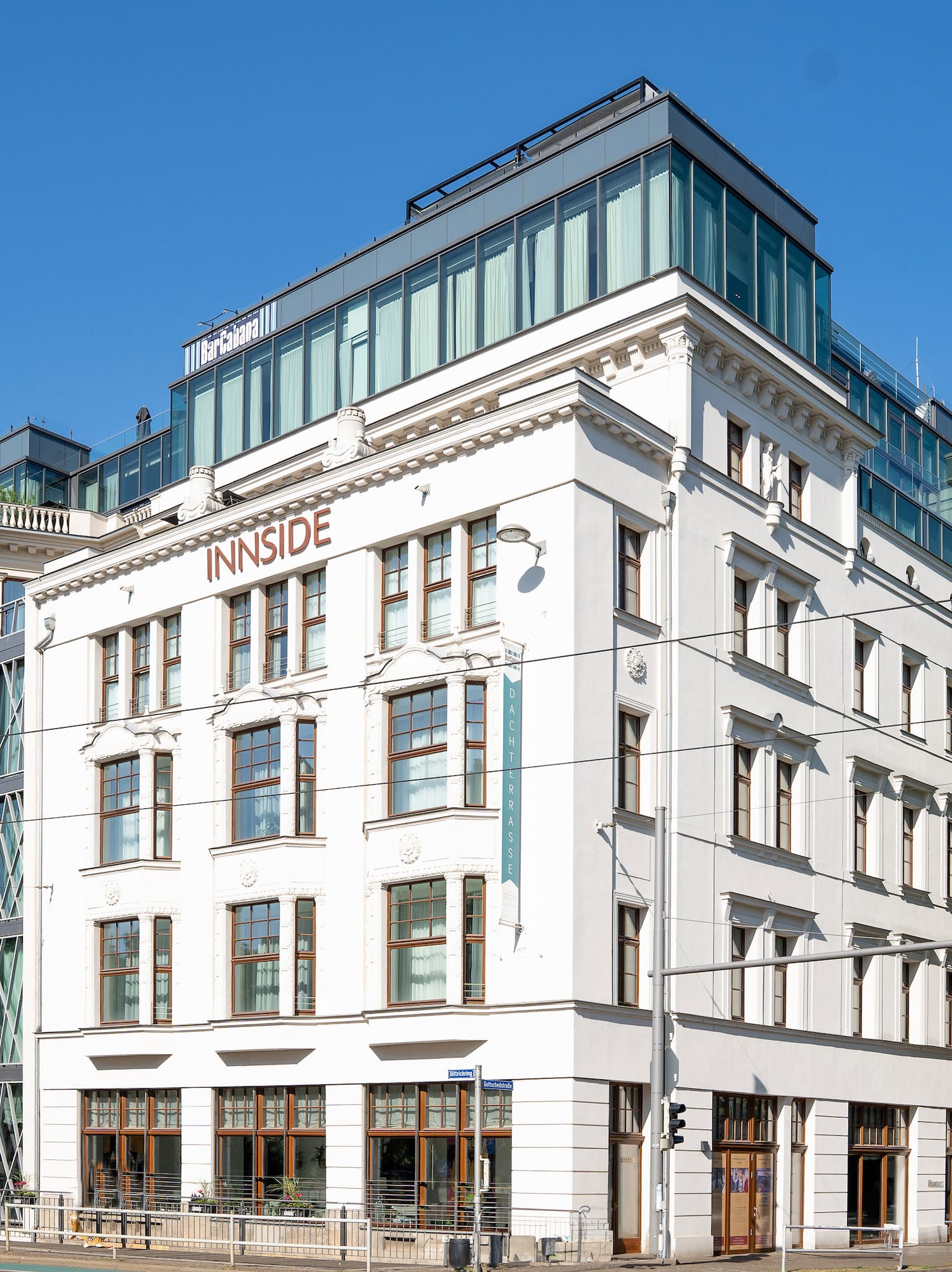 a white building with windows