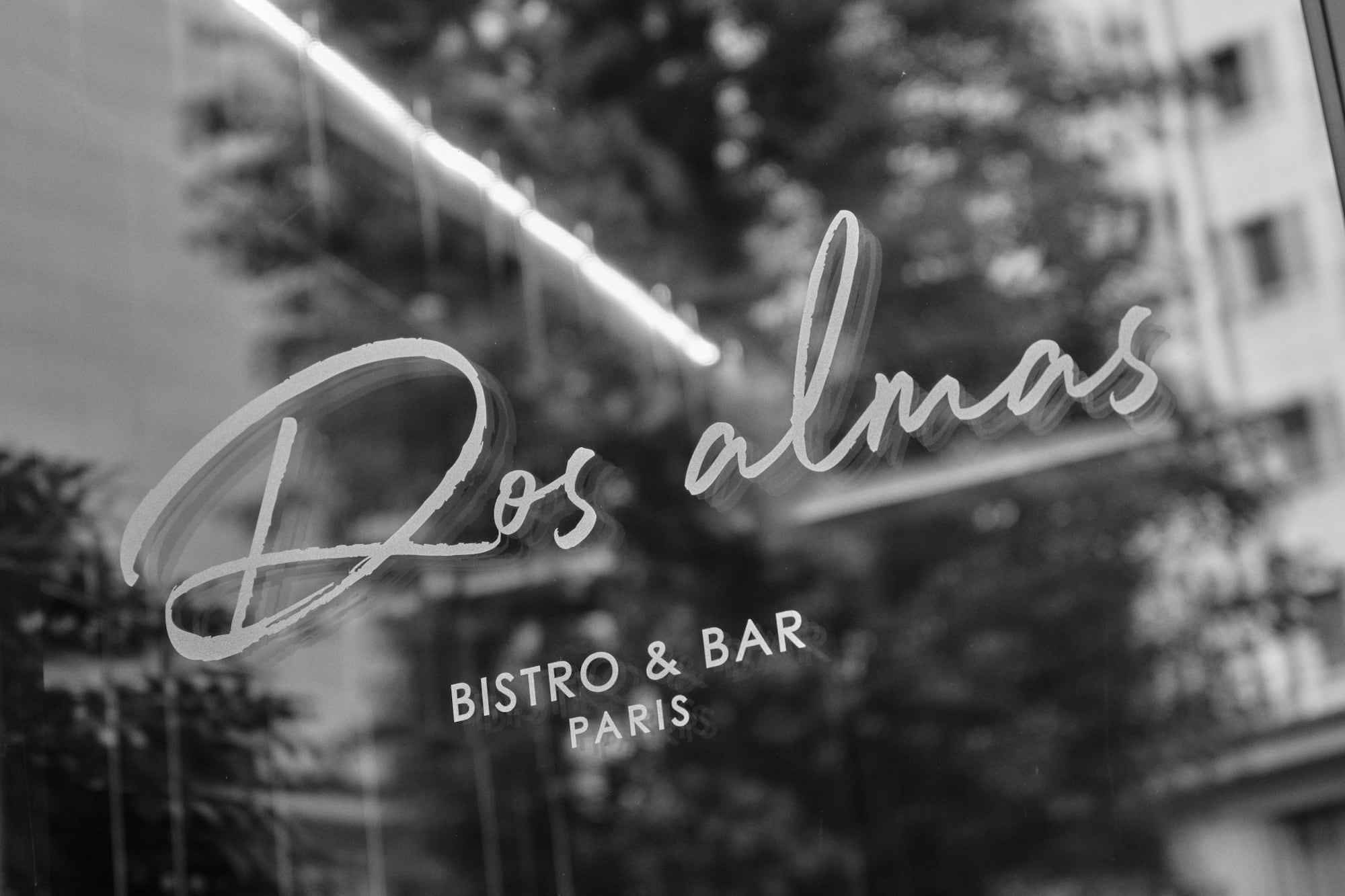 a glass window with a sign