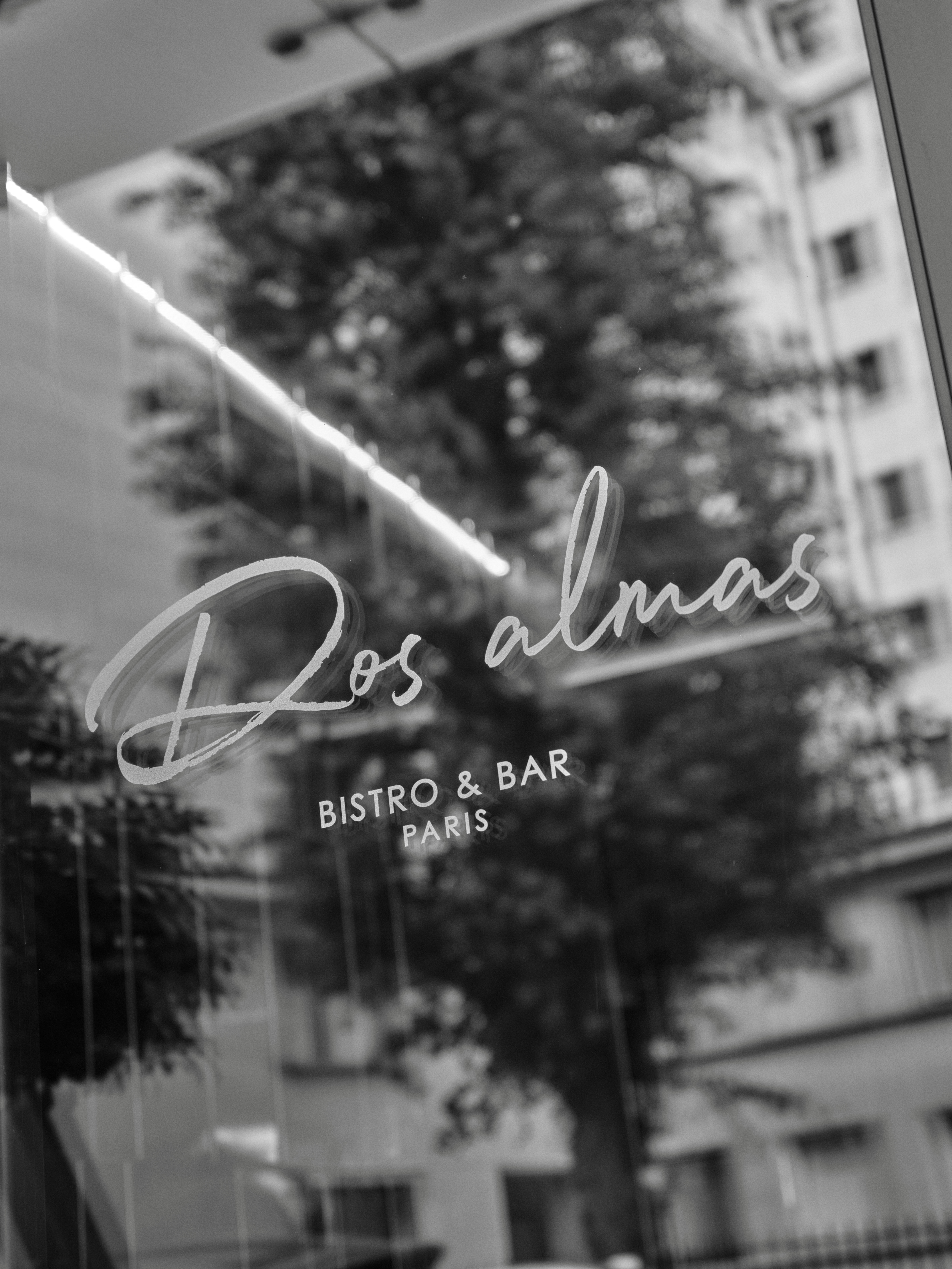 a glass window with a sign